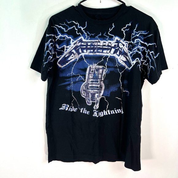 Metallica Other - Metalica Shirt Mens L Black Ride The Lightening Graphic Front and Shoulders Hit